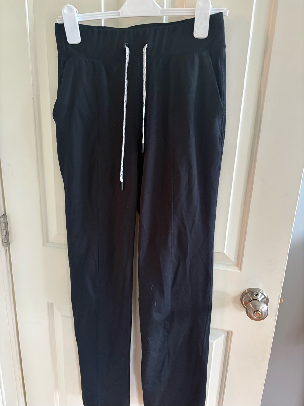 90 Degree By Reflex Black Casual comfortable Pants with White Drawcord